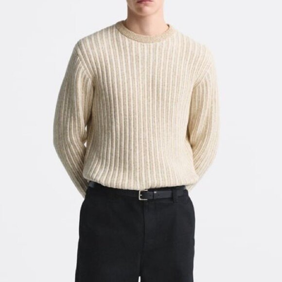ZARA TEXTURED STRIPED SWEATER - Picture 3 of 6